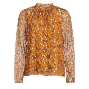 Marie Oliver Layla Blouse Silk & Metallic Sz XS